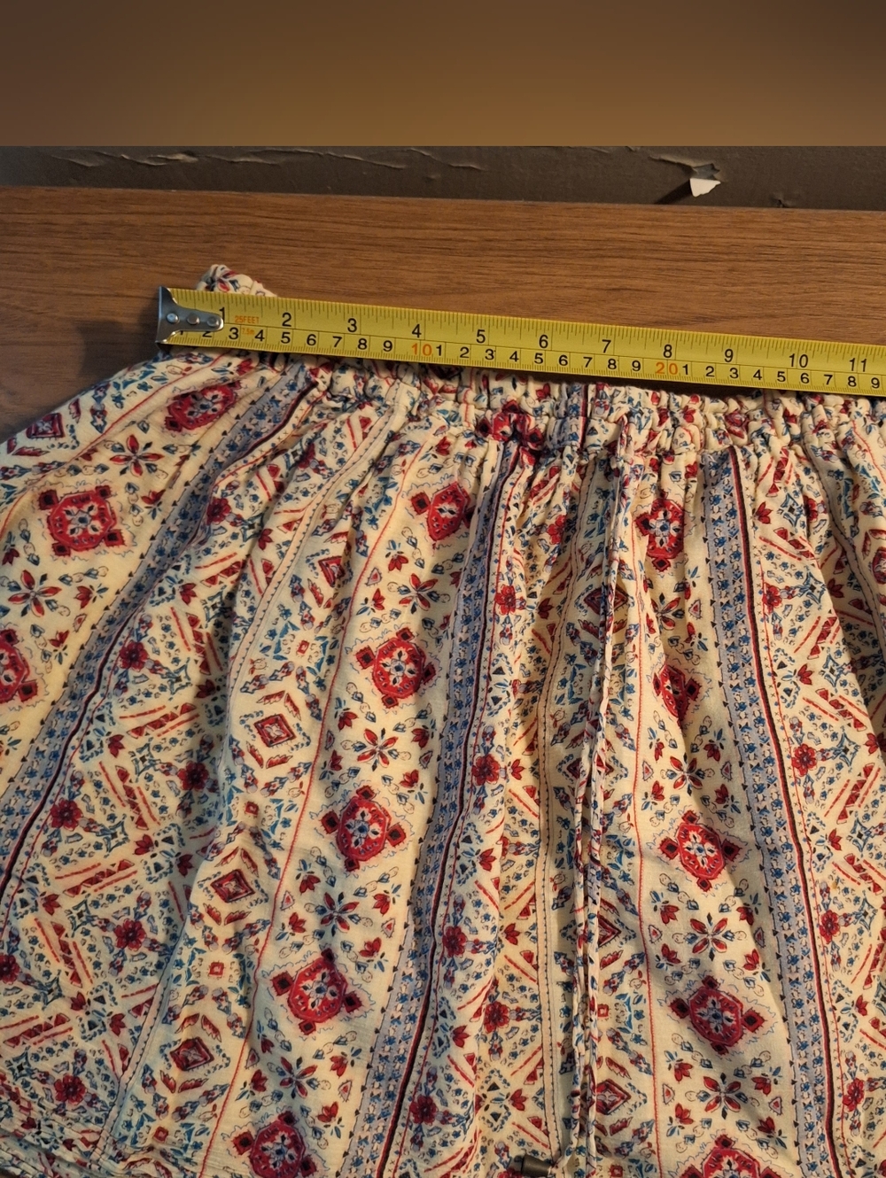 Forever 21 Cream Floral Micro Skater Mini Skirt Size Large Boho Cottagecore - Picture 9 of 9